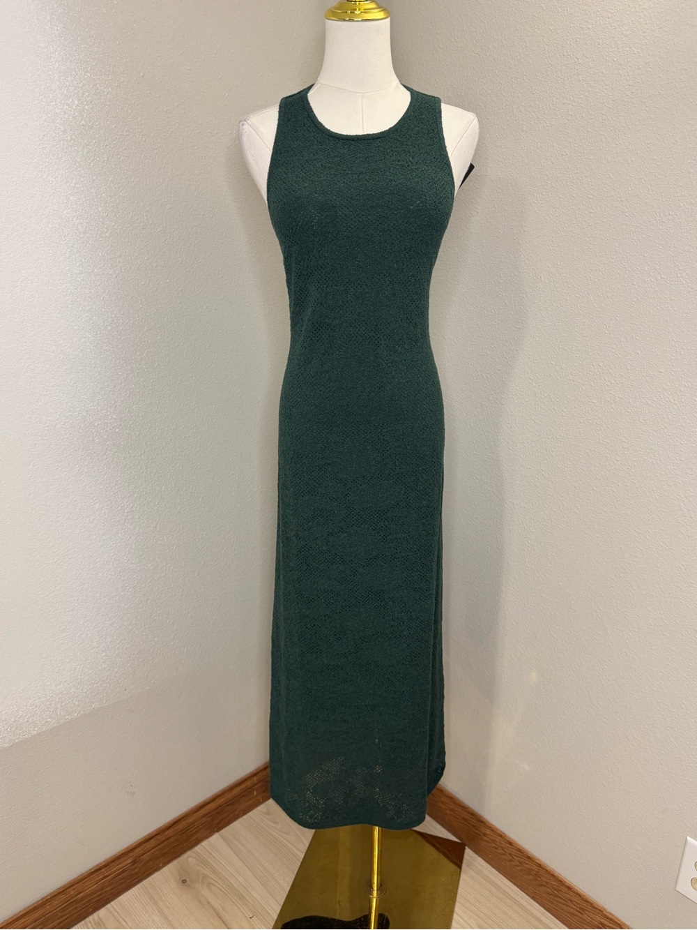 Future Collective Green Textured Sleeveless Midi Maxi Dress Medium NWT